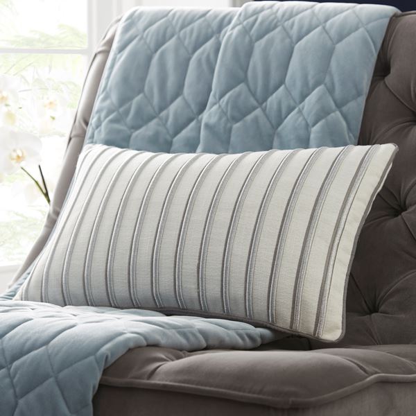 Metallic Stripe Boudoir Cushion - Silver